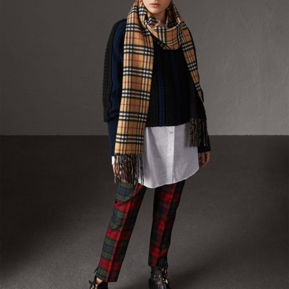Burberry Cashmere Long Reversible Scarf